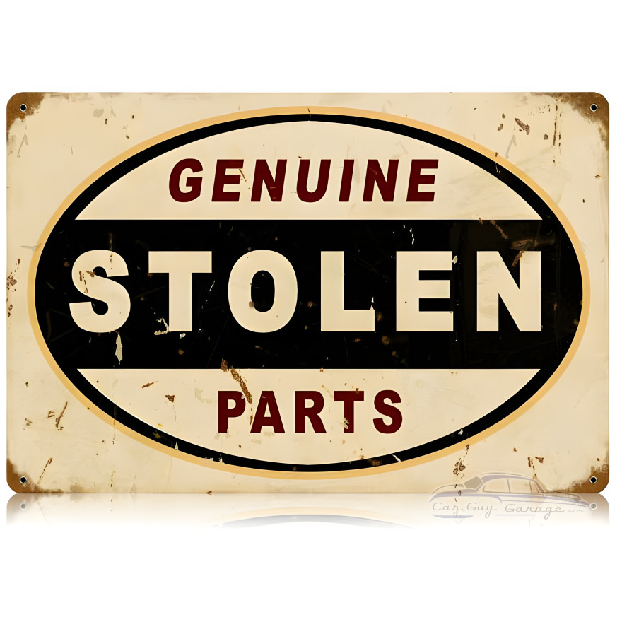 Stolen Parts Metal Sign - 12" x 18"