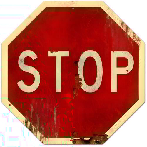 Stop Metal Sign - 28" x 28" Custom Shape