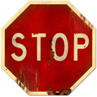 Stop Metal Sign - 16" x 16"