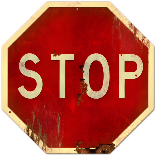 Stop Metal Sign - 16" x 16"