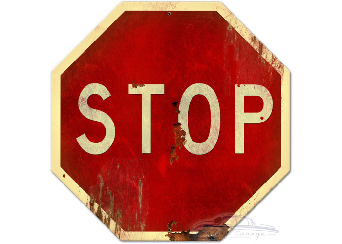 Stop Metal Sign - 16" x 16"