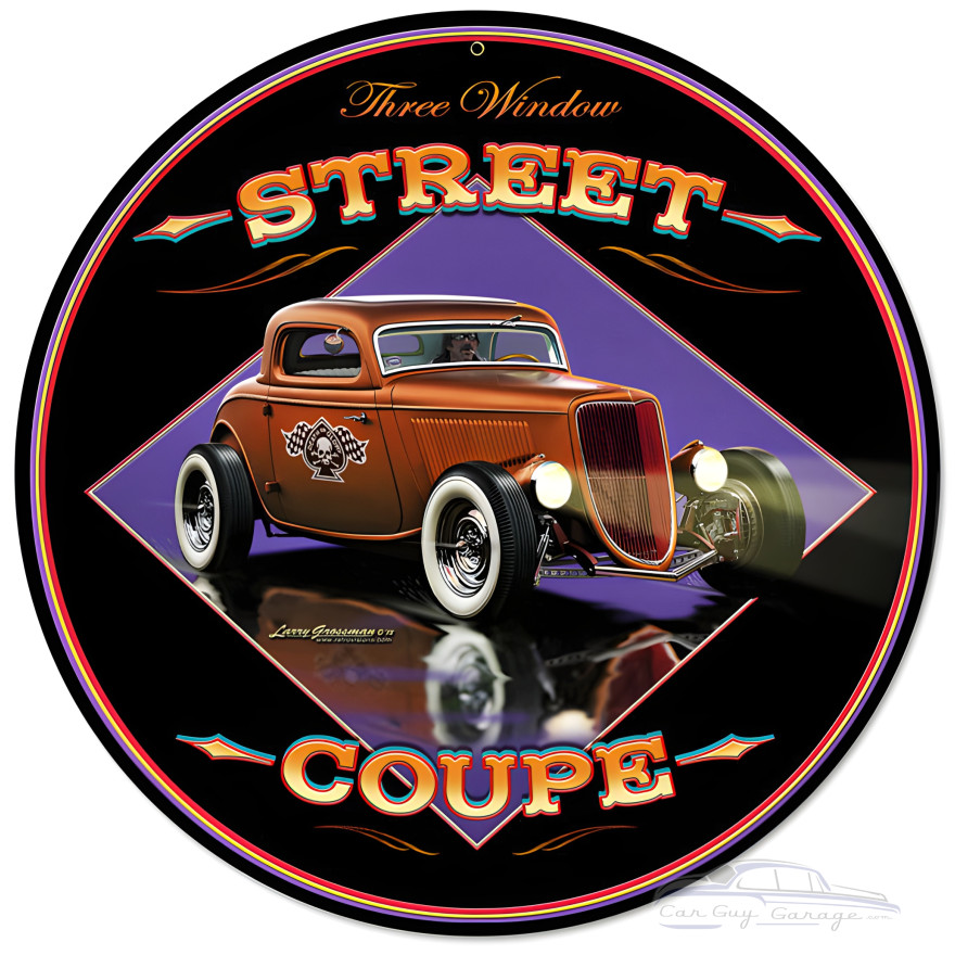 Street Coupe Metal Sign - 14" Round