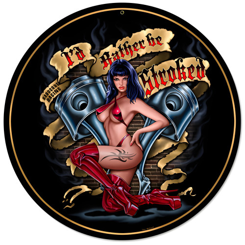 Stroked Metal Sign - 14" Round