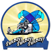 Sunday Sunday Sunday Metal Sign - 15" x 16"