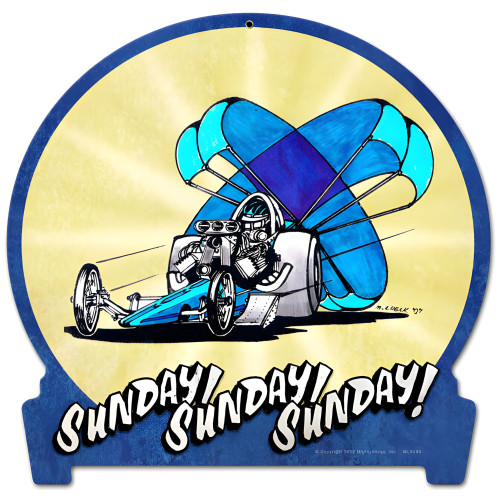 Sunday Sunday Sunday Metal Sign - 15" x 16"