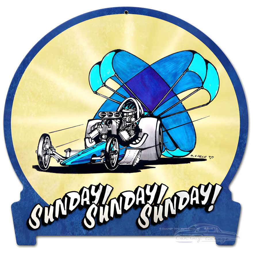 Sunday Sunday Sunday Metal Sign - 15" x 16"