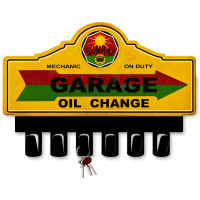 Sunray Gasoline Key Hanger Metal Sign - 14" x 10"