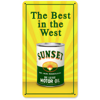 Sunset Oil Metal Sign - 8" x 14"
