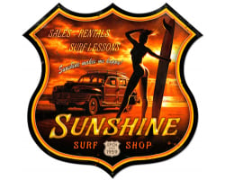 Sunshine Surf Metal Sign - 28" x 27"