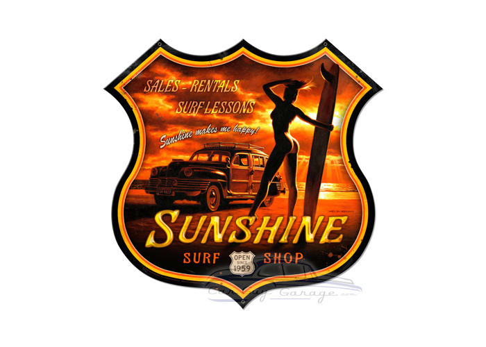Sunshine Surf Metal Sign - 28" x 27"