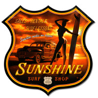 Sunshine Surf Metal Sign - 16" x 15"