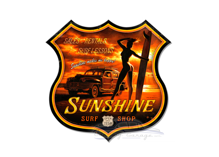 Sunshine Surf Metal Sign - 16" x 15"