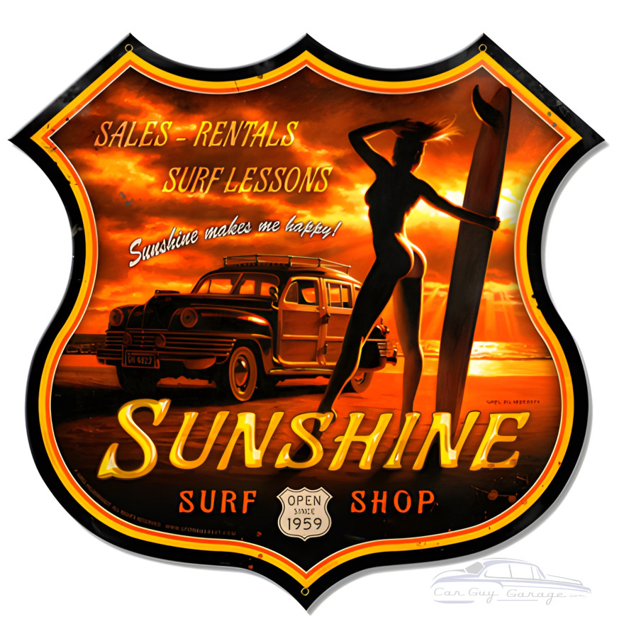 Sunshine Surf Metal Sign - 16" x 15"