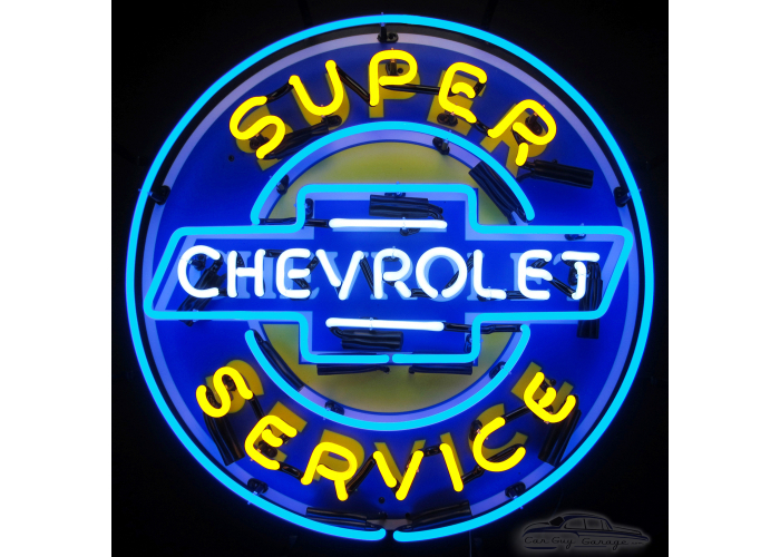 Super Chevy Service Neon Sign With Backing