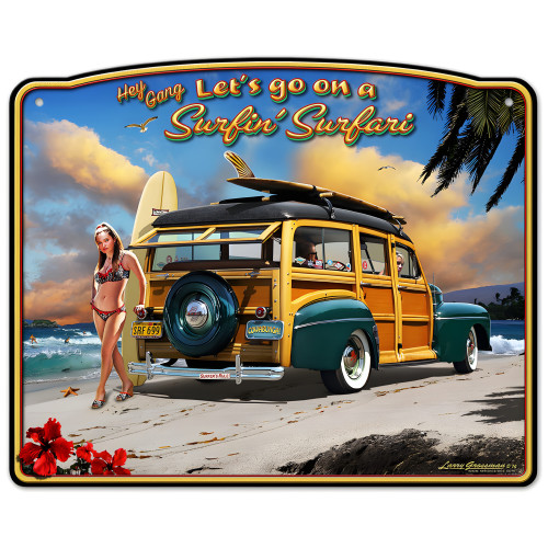 Surfin' Safari Metal Sign - 15" x 12"