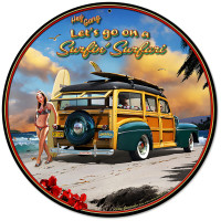 Surfin' Safari Metal Sign - 28" Round