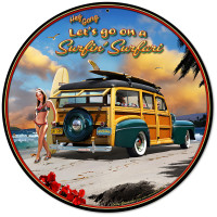 Surfin' Safari Metal Sign - 14" Round