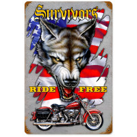 Survivors Free Metal Sign - 12" x 18"
