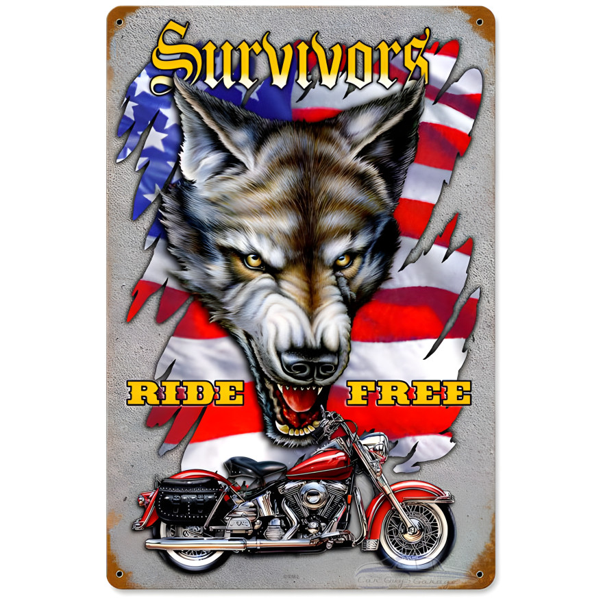 Survivors Free Metal Sign - 12" x 18"