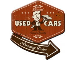30's Used Car 3-D Metal Sign - 24" x 21"