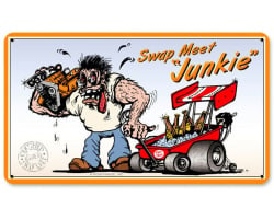 Swap Meet Junkie Metal Sign - 14" x 8"