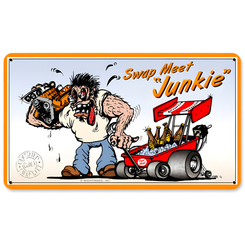 Swap Meet Junkie Metal Sign - 14" x 8"