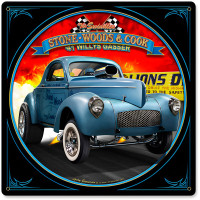 1941 S.W.C. Willys Gasser Metal Sign - 12" x 12"