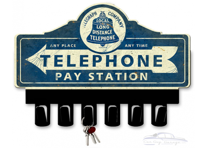 Telephone Company Key Hanger Metal Sign - 14" x 10"