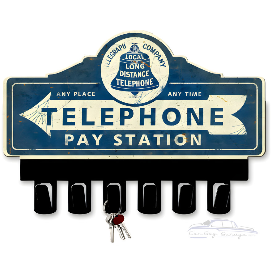 Telephone Company Key Hanger Metal Sign - 14" x 10"