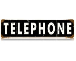 Telephone Metal Sign - 20" x 5"
