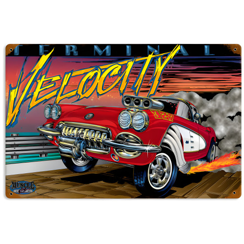 Terminal Velocity Metal Sign - 18" x 12"