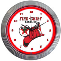 Texaco Fire Chief Gasoline Neon Clock