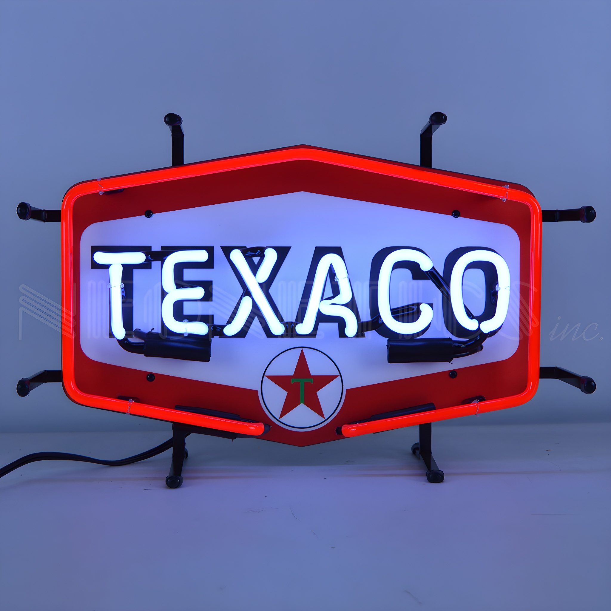 Texaco Neon Sign - Red Star Shield Garage Decor