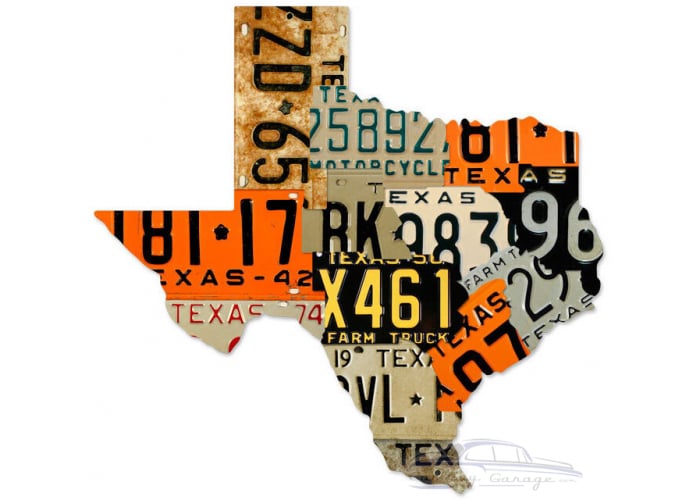Texas License Plates Metal Sign - 24" x 23"