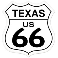 Texas Route 66 Metal Sign - 28" x 28" Custom Shape