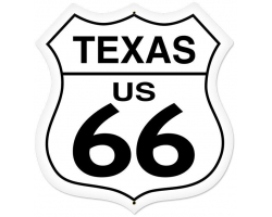 Texas Route 66 Metal Sign - 28" x 28" Custom Shape