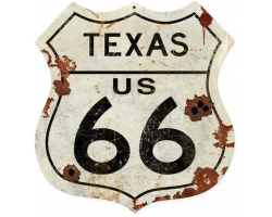 Texas US 66 Metal Sign - 28" x 28" Custom Shape