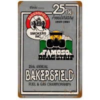25th Anniversary Bakersfield Metal Sign - 18" x 12"