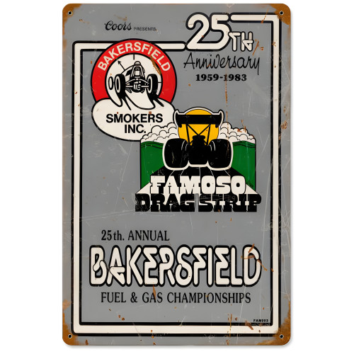 25th Anniversary Bakersfield Metal Sign - 18" x 12"