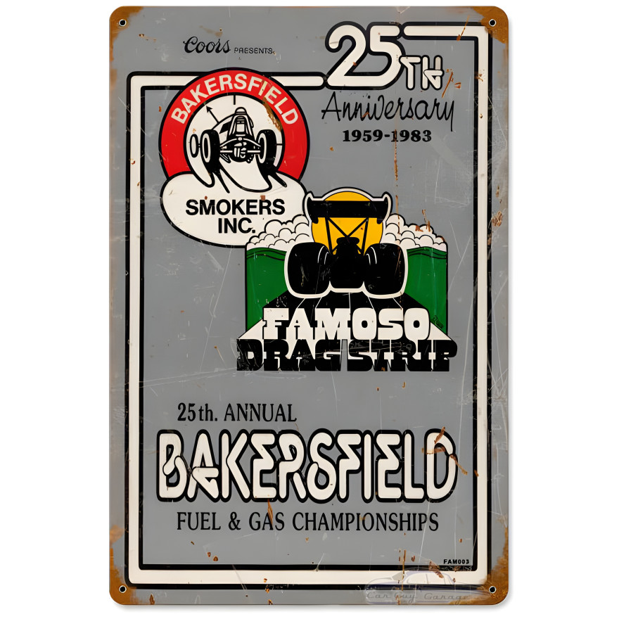 25th Anniversary Bakersfield Metal Sign - 18" x 12"