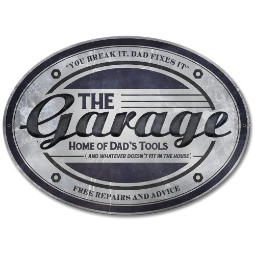 The Garage Metal Sign - 18" x 13"