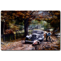 The Old Depot Road Metal Sign - 24" x 36"