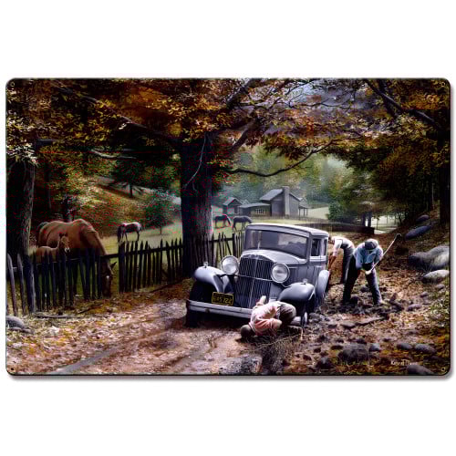 The Old Depot Road Metal Sign - 24" x 36"