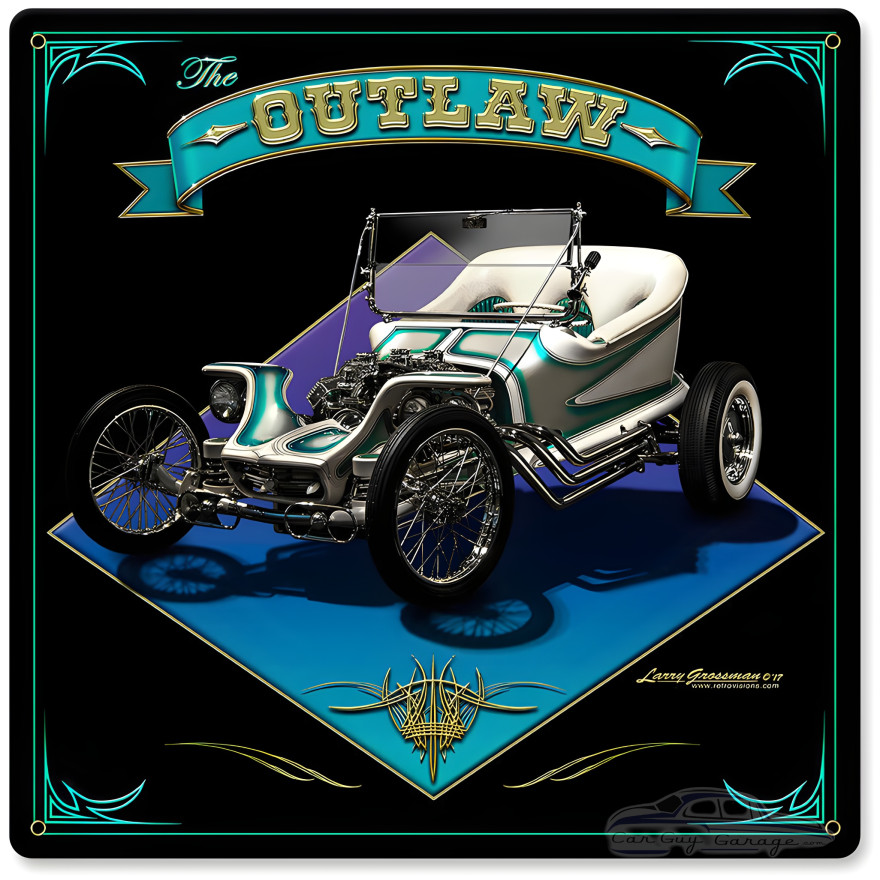 1959 The Outlaw Metal Sign - 12" x 12"