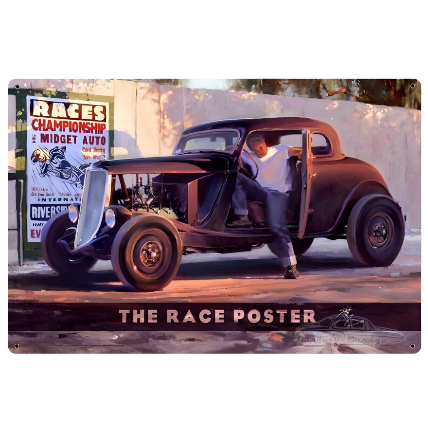 The race poster metal sign - 36" x 24"
