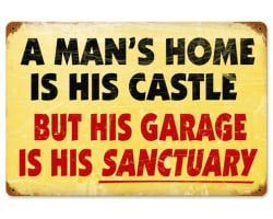 This Man's Home Large Metal Sign - 18" x 12"