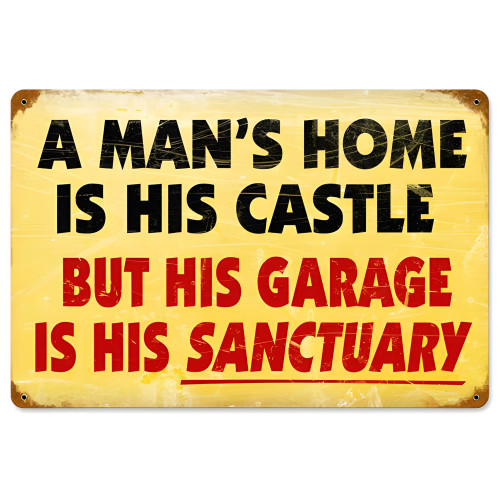 This Man's Home Large Metal Sign - 18" x 12"