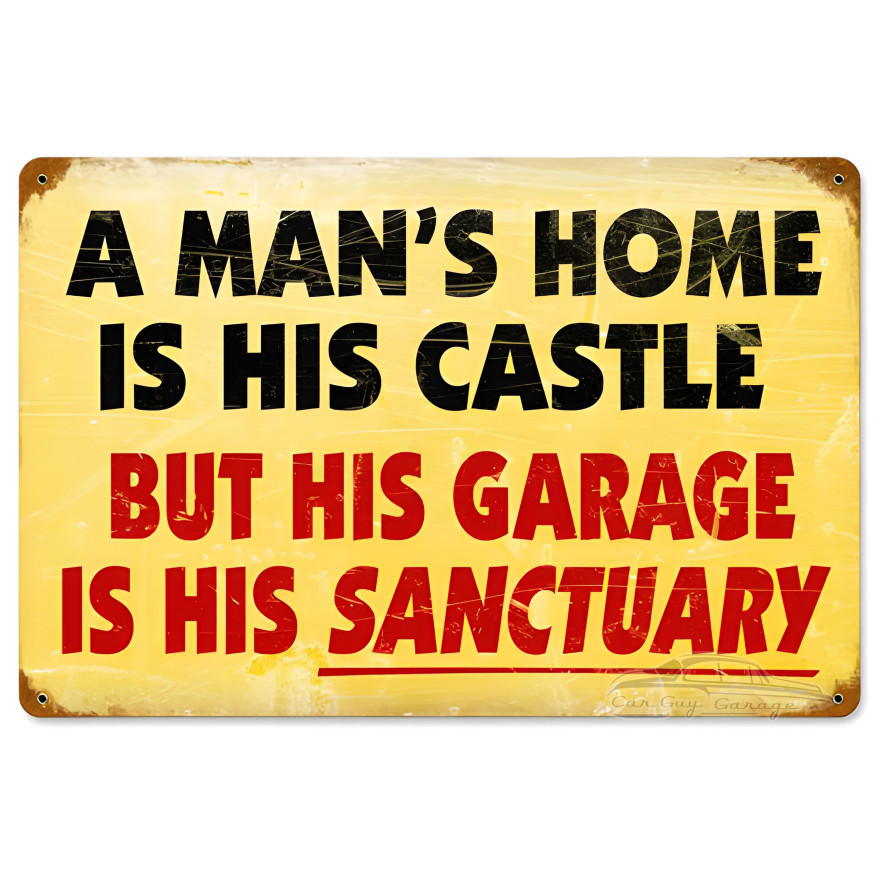 This Man's Home Large Metal Sign - 18" x 12"