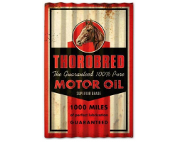 Thorobred Motor Oil Corrugated Metal Sign