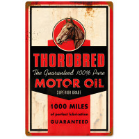 Thorobred Motor Oil Metal Sign - 12" x 18"